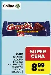 Carrefour Wafelek kakaowy w czekoladzie deserowej Grześki oferta