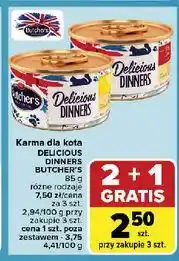 Carrefour Karma dla kota z kurczakiem i indykiem Butcher's Delicious Dinners oferta