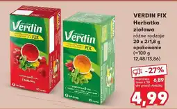 Kaufland Herbata Verdin Fix ziołowa, różne rodzaje oferta