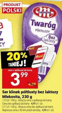 Twój Market Ser klinek półtłusty bez laktozy Mlekovita oferta