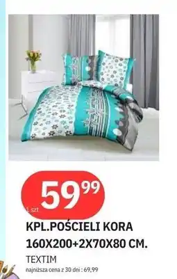 E.Leclerc Komplet pościeli kora 160 x 200 cm + 2 70 80 Textim oferta