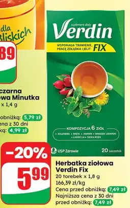Dino Herbatka ziołowa Verdin Fix oferta