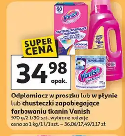 Auchan Chusteczki zapobiegające zafarbowaniu ubrań Vanish Color Protect oferta