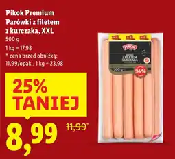 Lidl Parówki Pikok Premium z filetem z kurczaka XXL oferta
