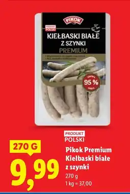 Lidl Kiełbaski Pikok Premium białe z szynki oferta