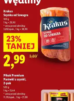 Lidl Parówki Pikok Premium z szynki oferta