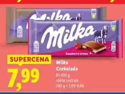 Lidl Czekolada Milka różne rodzaje oferta