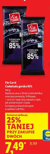 Lidl Czekolada Fin Carré gorzka 85% oferta