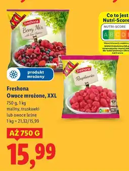 Lidl Owoce mrożone Berry Mix XXL maliny, truskawki lub owoce leśne Freshona oferta