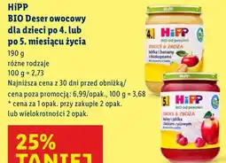 Lidl Deser owocowy HiPP BIO po 4. lub po 5. miesiącu życia oferta