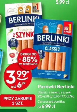 Żabka Parówki Berlinki Classic/z serem/z szynki oferta