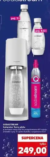 Kaufland Zestaw: urządzenie terra biały + cylinder z gazem 2 butelki Sodastream oferta
