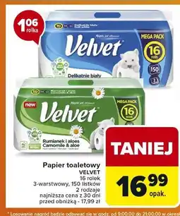 Carrefour Papier toaletowy rumianek & aloes Velvet oferta