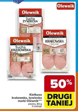 Carrefour Kiełbasa sucha krakowska z pieprzem Olewnik oferta