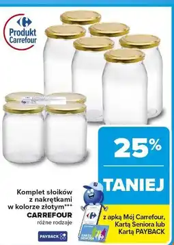 Carrefour Słoiki z nakrętkami złotymi 500 ml Carrefour oferta