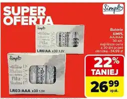 Carrefour Baterie alkaliczne aaa Simpl oferta