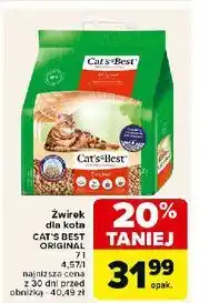 Carrefour Żwirek dla kota original Cat's Best oferta