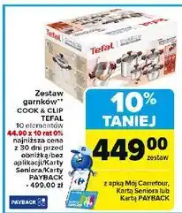 Carrefour Komplet garnków cook & clip Tefal oferta