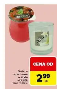 Carrefour Świeca w szkle truskawka Muller oferta