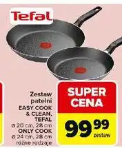Carrefour Patelnie only cook 24 cm + 28 Tefal oferta