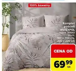 Carrefour Komplet pościeli bawełnianej 220 x 200 + 2x 70 80 cm Detexpol oferta