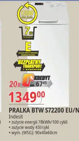 E.Leclerc Pralka btw s72200 eu-n Indesit oferta