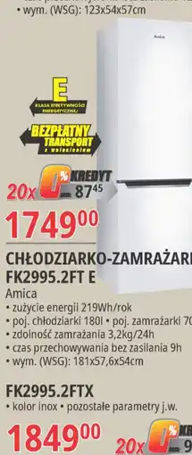 E.Leclerc Chłodziarko-zamrażalka fk 2995.2ft Amica oferta