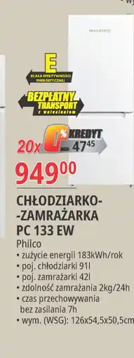 E.Leclerc Chłodziarko - zamrażarka pc 133 ew Philco oferta