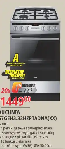 E.Leclerc Kuchnia gazowo-eletryczna 57geh3.33hzptadna(xx) Amica oferta