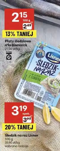 Delikatesy Centrum Śledź na raz Lisner wybrane rodzaje oferta