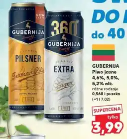 Kaufland GUBERNIJA Piwo jasne 4,6%, 5,0%, 5,2% alk oferta