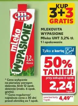Kaufland MLEKOVITA WYPASIONE Mleko UHT 3,2% tł oferta