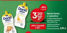 Żabka Serek Danio w saszetce o smaku ciasteczkowym, bananowy, waniliowy oferta