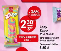 Żabka Lody Zapp oferta
