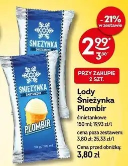 Żabka Lody Śnieżynka Plombir śmietankowe oferta