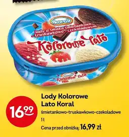 Żabka Lody Kolorowe Lato Koral śmietankowo-truskawkowo-czekoladowe oferta