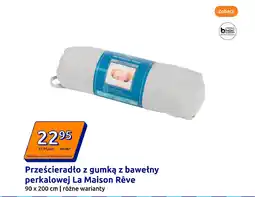 Action Prześcieradło z gumką z bawełny perkalowej La Maison Rêve oferta