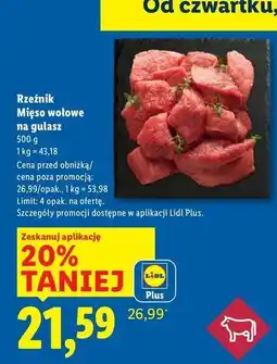 Lidl Mięso wołowe na gulasz oferta