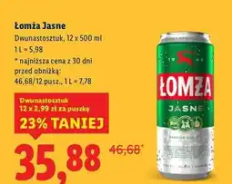 Lidl Piwo Łomża Jasne (Dawniej Export) oferta