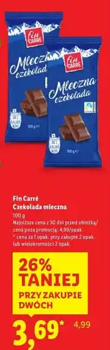 Lidl Czekolada mleczna Fin Carre oferta
