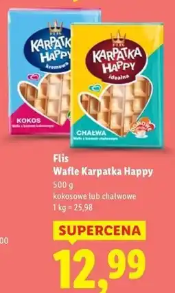 Lidl Wafle karpatka chałwa Flis Happy oferta