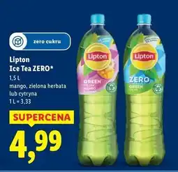 Lidl Herbata mrożona lemon Lipton Green Ice Tea oferta