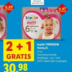 Lidl Pieluchomajtki 6 extra large Lupilu Pants Premium oferta
