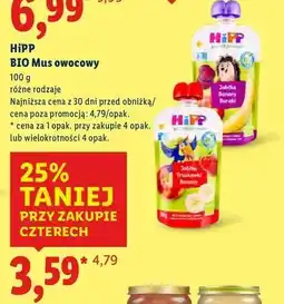 Lidl Mus jabłka-banany-buraki Hipp Hippis oferta