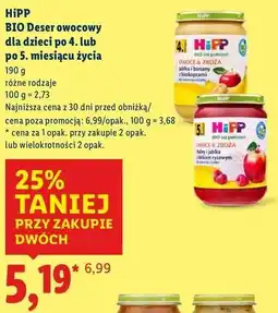 Lidl Maliny i jabłka z kleikiem ryżowym Hipp Owoce I Zboża oferta