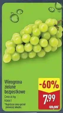 ALDI Winogrona białe bezpestkowe oferta