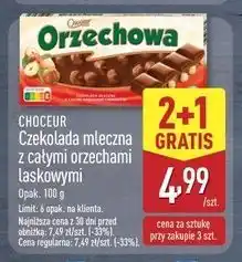 ALDI Czekolada mleczna z całymi orzechami laskowymi Choceur oferta