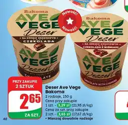 Dino Deser na kremie kokosowym czekolada z wiśniami Bakoma Ave Vege oferta
