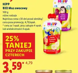 Lidl BIO Mus owocowy HiPP oferta