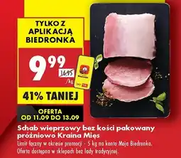 Biedronka Schab wieprzowy bez kości pakowany próżniowo Kraina Mięs oferta